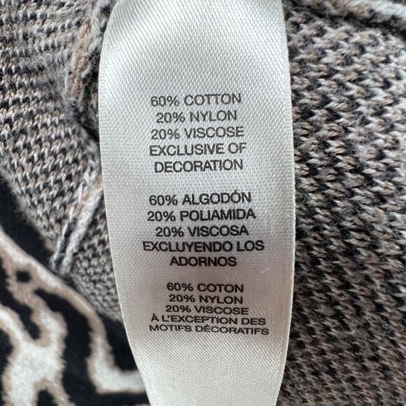 Chicos Maggie Duster Womens Small Black Tan Zebra Open Sweater Vest Lightweight - Picture 12 of 16